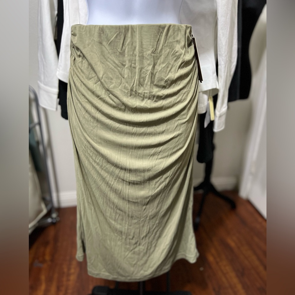 OGL Ruched Side Mermaid Midi Skirt